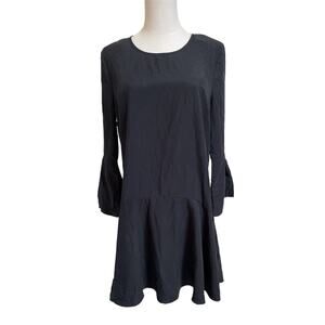 Avec Les Filles Black Long Sleeve Dress Bell‎ Sleeve Oversized Sz Medium